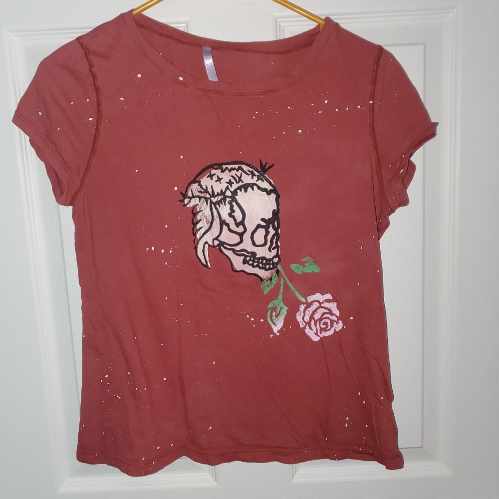 Maroon skull T-Shirt